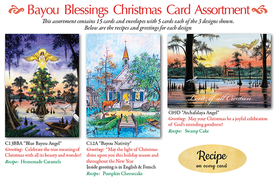 Louisiana Christmas cards, Cajun holiday card